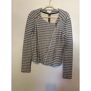 Lou & Grey Knit Moto Jacket Striped Coastal Parisian Minimalist Scandi Layers